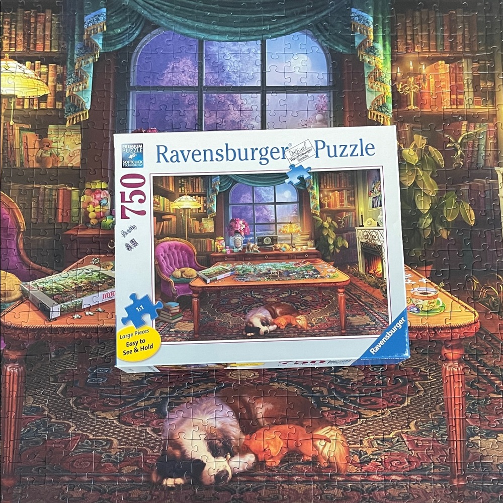 Ravensburger 750 Large Piece Format Puzzlers Place preowned complete